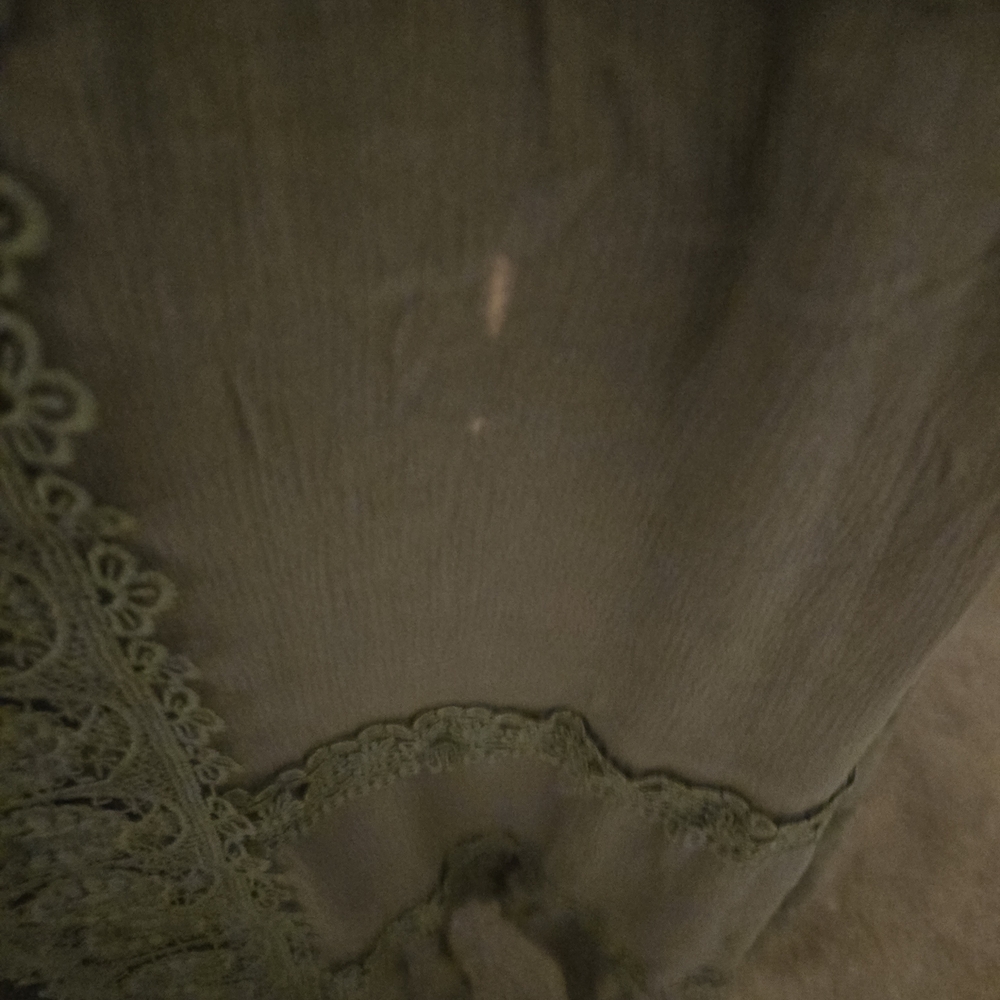 Olive Green Strapless Lace-Trim Maxi Dress - Picture 4 of 4